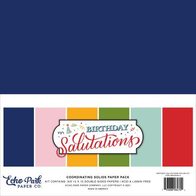 Echo Park Birthday Salutations Cardstock - Solids Kit
